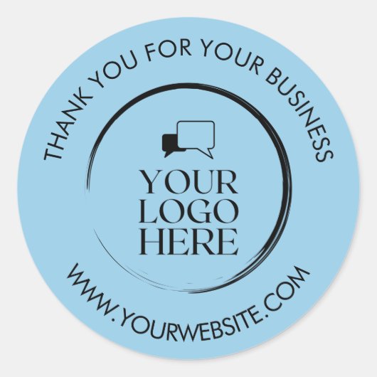 Zakelijk bedankt Stickers aangepaste Logo blauw (Voorkant)