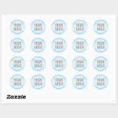 Zakelijk Bedankt Stickers Custom Logo Light Blue (Vel)