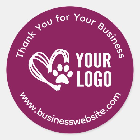 Zakelijk Bedankt Stickers met Logo (Voorkant)