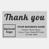 Zakelijk bedankt Teksten over grijze rechthoek Sti Rechthoekige Sticker (Voorkant)