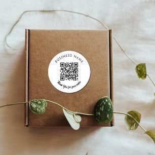 Zakelijk bedankt voor het verpakken van het QR-cod Ronde Sticker