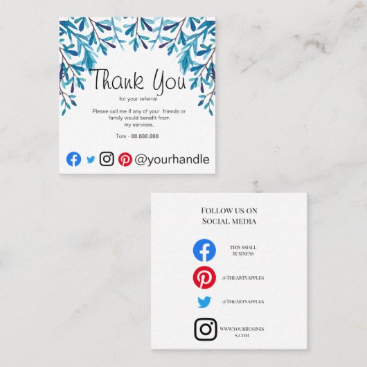 Zakelijk bedankt voor je visitekaartje voor de doo (Voorkant / Achterkant)