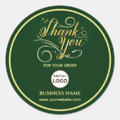 Zakelijk Bedrijf Bedankt Gold | Logo toevoegen Ronde Sticker (Voorkant)