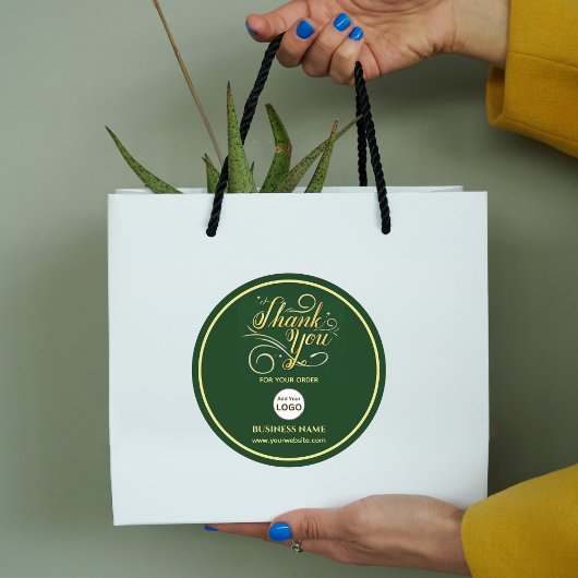 Zakelijk Bedrijf Bedankt Gold | Logo toevoegen Ronde Sticker