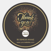 Zakelijk Bedrijf Bedankt Gold | Logo toevoegen Ronde Sticker (Voorkant)