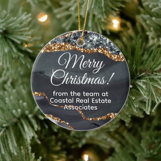 Zakelijk Bedrijf Goud Zwart Promotioneel Keramisch Ornament (Boom)