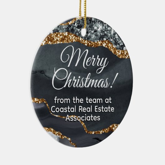 Zakelijk Bedrijf Goud Zwart Promotioneel Keramisch Ornament (Rechts)