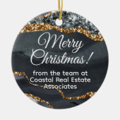 Zakelijk Bedrijf Goud Zwart Promotioneel Keramisch Ornament (Voorkant)