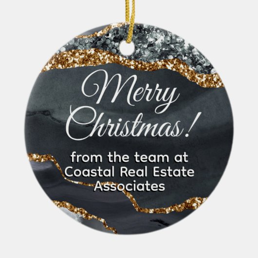 Zakelijk Bedrijf Goud Zwart Promotioneel Keramisch Ornament (Voorkant)