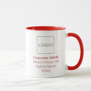 Zakelijk bedrijf Logo Gepersonaliseerd Rood Mok