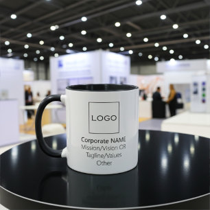 Zakelijk Bedrijf Logo Gepersonaliseerd Zwart Mok