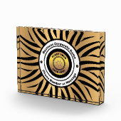 Zakelijk Bedrijf Logo Gold Zwart Personaliseren Fotoblokken (Rechts)