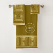 Zakelijk bedrijf logo luxe gouden handdoek set (Insitu)