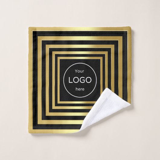 Zakelijk bedrijf logo luxe zwart goud Handdoek set (Wasdoekje)