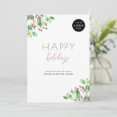 Zakelijk bedrijf LOGO Prettige feestdagen Feestdagenkaart (Staand voorkant)