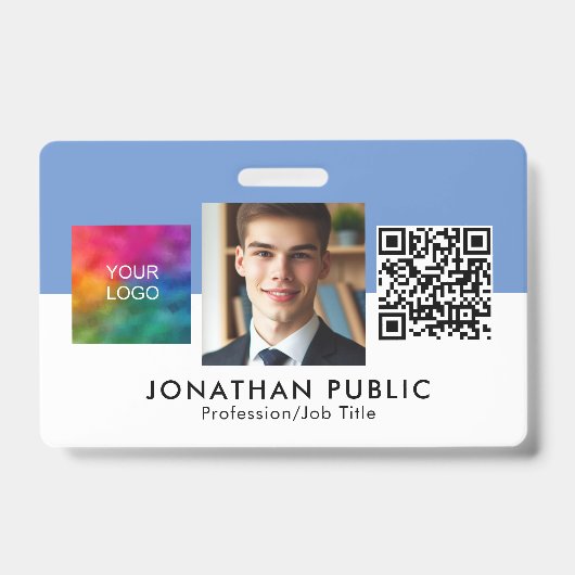 Zakelijk Bedrijf Logo QR Code Medewerker Badge (Voorzijde)