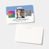 Zakelijk Bedrijf Logo QR Code Medewerker Badge (Voor- en achterkant)