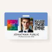 Zakelijk Bedrijf Logo QR Code Medewerker Badge (Voorkant)