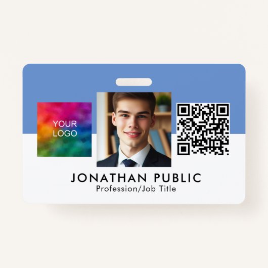 Zakelijk Bedrijf Logo QR Code Medewerker Badge (Voorkant)