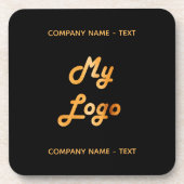 Zakelijk bedrijf logo tekst slogan goud zwart goud bier onderzetter (Voorkant)