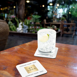 Zakelijk bedrijf logo tekst slogan merkkleur bier onderzetter