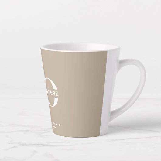 Zakelijk bedrijf - minimalistisch beige Logo Latte Mok (Rechts)