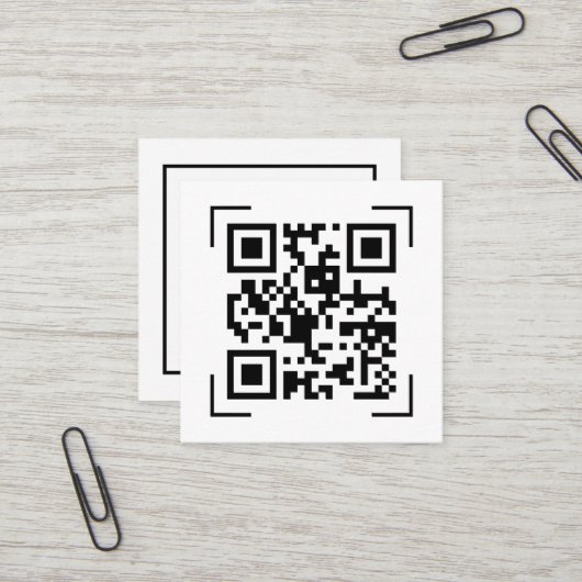 Zakelijk Bedrijf | QR Code Scan Minimalistisch Vierkante Visitekaartje (Voorkant / Achterkant in situ)