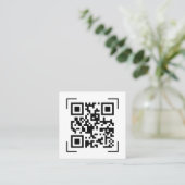 Zakelijk Bedrijf | QR Code Scan Minimalistisch Vierkante Visitekaartje (Staand voorkant)