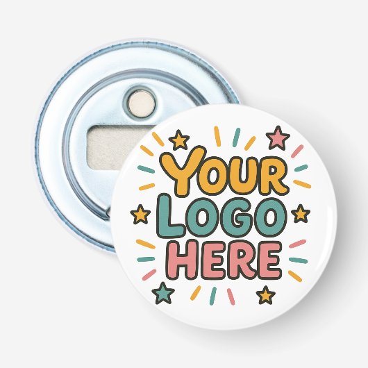 Zakelijk, Bedrijf, Uw Logo Hier Button Flesopener (Voorkant)