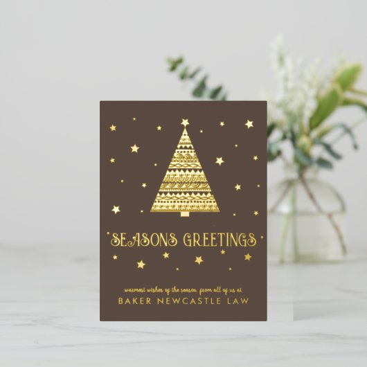 Zakelijk Bedrijf Vrolijk Kerstfeest Folie Feestdagen Briefkaart (Staand Voorkant)