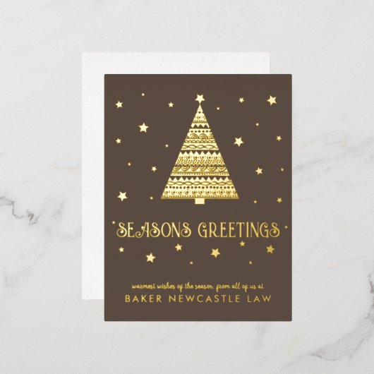 Zakelijk Bedrijf Vrolijk Kerstfeest Folie Feestdagen Briefkaart (Voorkant / Achterkant)