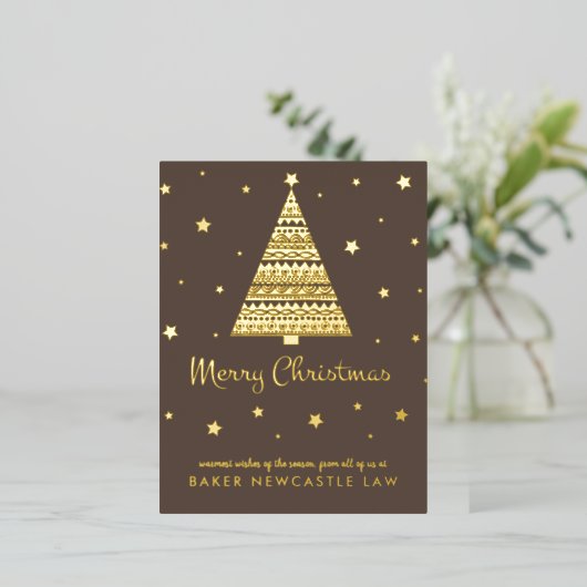 Zakelijk Bedrijf Vrolijk Kerstfeest Folie Feestdagen Briefkaart (Staand Voorkant)