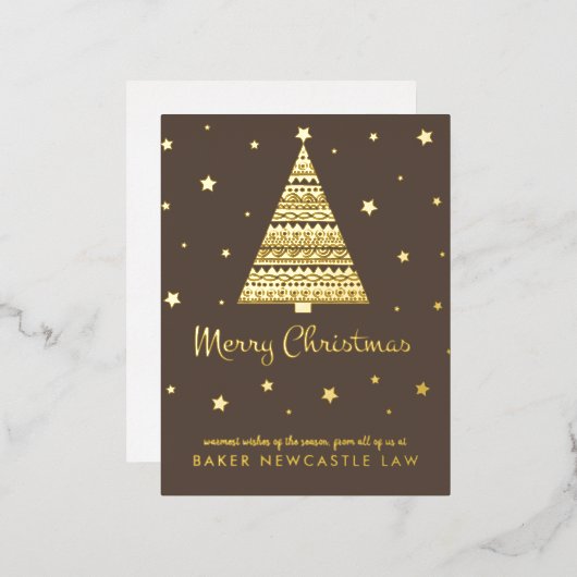 Zakelijk Bedrijf Vrolijk Kerstfeest Folie Feestdagen Briefkaart (Voorkant / Achterkant)