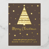 Zakelijk Bedrijf Vrolijk Kerstfeest Folie Feestdagen Briefkaart (Voorkant)