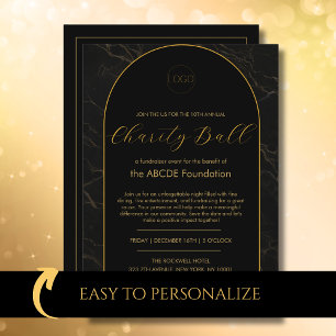 Zakelijk Bedrijfs Evenement Marmer Zwart Goud Kaart