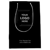 Zakelijk Bedrijfs Professioneel Zwart Custom Medium Cadeauzakje (Voorkant)