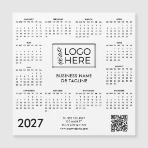 Zakelijk bedrijfslogo 2027 magnetische kalender