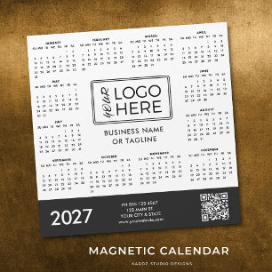 Zakelijk bedrijfslogo 2027 magnetische kalender