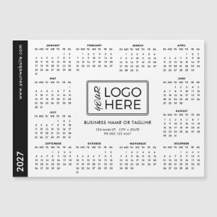 Zakelijk bedrijfslogo 2027 magnetische kalender