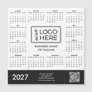 Zakelijk bedrijfslogo 2027 magnetische kalender