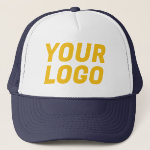 Zakelijk bedrijfslogo CUSTOM marineblauw & goud Trucker Pet