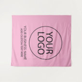 Zakelijk bedrijfslogo en tekst bedrijf Roze Wandkleed (Voorkant (horizontaal))