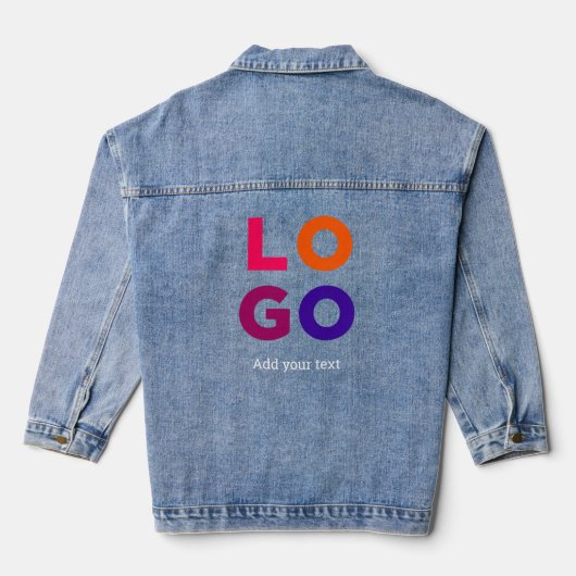 Zakelijk bedrijfslogo en tekst denim jacket (Achterkant)