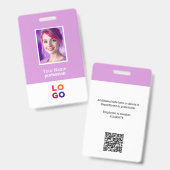 Zakelijk bedrijfslogo, foto, QR-code, naam-ID Badge (Voor- en achterkant)