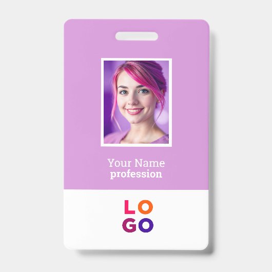 Zakelijk bedrijfslogo, foto, QR-code, naam-ID Badge (Voorzijde)