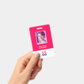 Zakelijk bedrijfslogo, foto, QR-code, naam-ID Badge (Handheld)