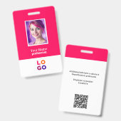 Zakelijk bedrijfslogo, foto, QR-code, naam-ID Badge (Voor- en achterkant)