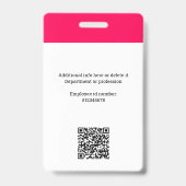Zakelijk bedrijfslogo, foto, QR-code, naam-ID Badge (Achterkant)