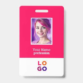 Zakelijk bedrijfslogo, foto, QR-code, naam-ID Badge