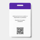 Zakelijk bedrijfslogo, foto, QR-code, naamkaartje Badge (Achterkant)